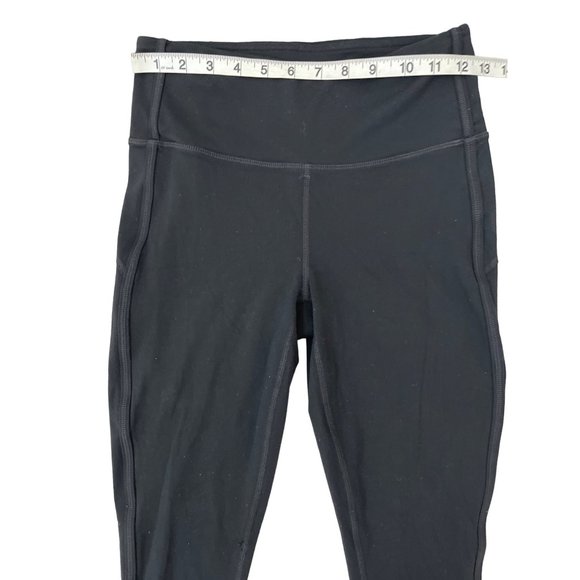 Athleta Solid Black High Rise Strappy Lattice Sublime 7/8 Tight Leggings S 77816 - Picture 6 of 15